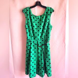 Retro Rockabilly Green polka dot dress